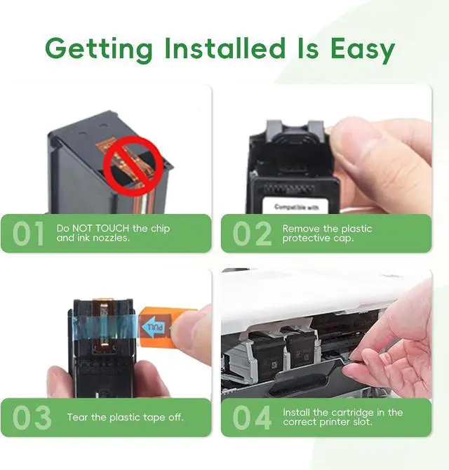 Alt view image 6 of 7 - 63XL Ink Cartridges Combo Pack Replacement for HP 63XL 63 Ink Cartridge Envy 4516 4517 4520 4521 4522 4523 4524 4525 4526 4527 4528 OfficeJet 3830 3831 3832 3833 3834 3836 Printer(2BK, Black)