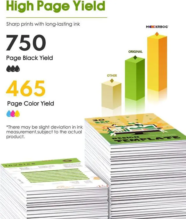 Alt view image 3 of 7 - 64XL Ink Cartridges 2-Pack Replacement for HP64XL Ink Cartridge Compatible with Envy Photo 7855 7155 7858 6255 6252 7120 7158 7164 7800 7100 Tango Printers 1 Black 1 Tri-Color