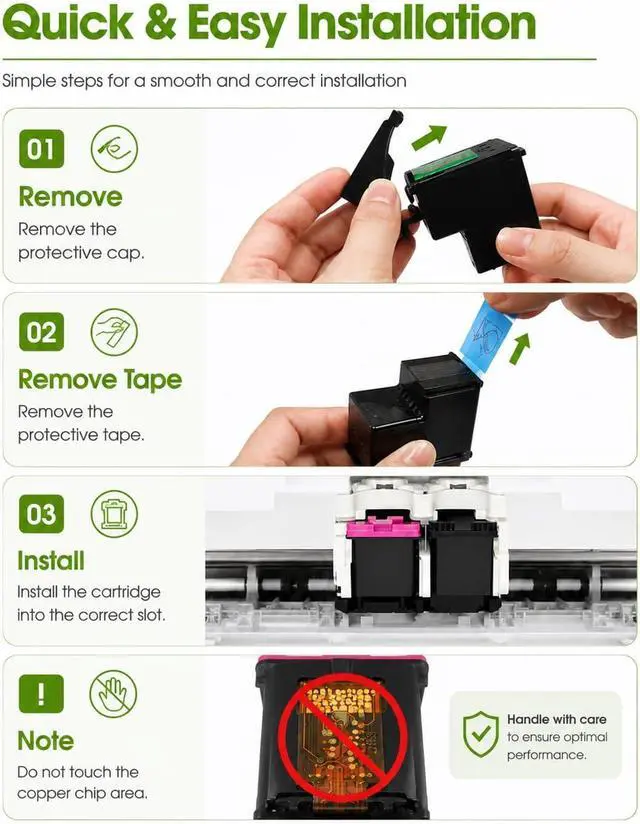 Alt view image 7 of 7 - 64XL Ink Cartridges 2-Pack Replacement for HP64XL Ink Cartridge Compatible with Envy Photo 7855 7155 7858 6255 6252 7120 7158 7164 7800 7100 Tango Printers 1 Black 1 Tri-Color