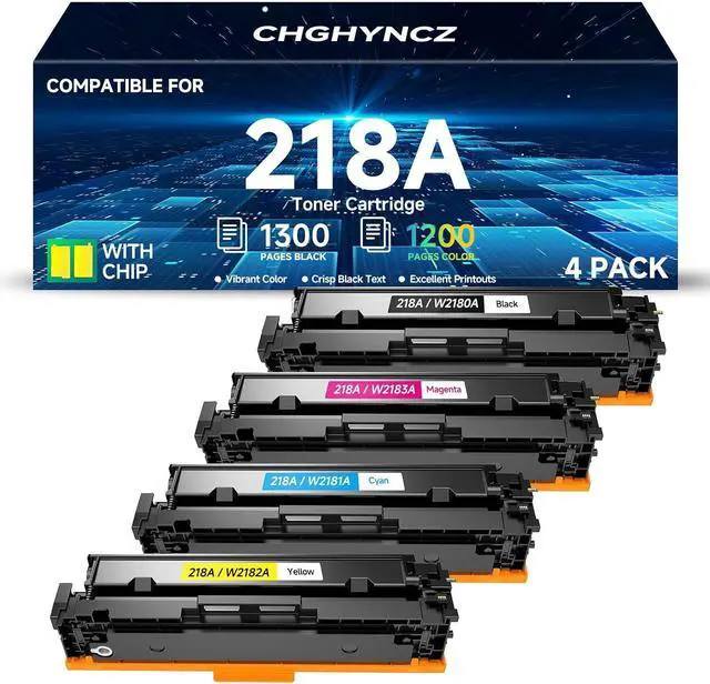Main image of 218A High Yield Toner Cartridges (with Updated Chip) Compatible HP 218A W2180A 218X W2180X Toner Work with Color LaserJet Pro MFP 3301fdw 3301cdw 3301sdw 3201dw Printer (4 Pack BK/C/M/Y )