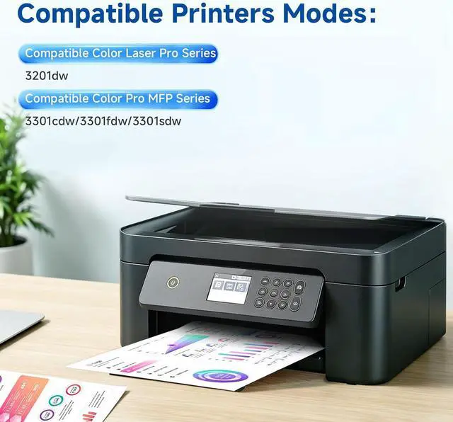 Alt view image 2 of 7 - 218A High Yield Toner Cartridges (with Updated Chip) Compatible HP 218A W2180A 218X W2180X Toner Work with Color LaserJet Pro MFP 3301fdw 3301cdw 3301sdw 3201dw Printer (4 Pack BK/C/M/Y )