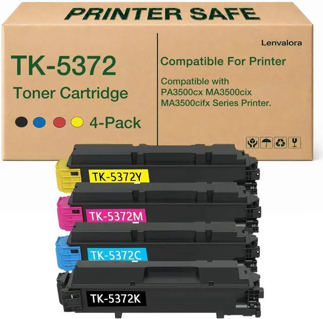 Main image of TK5372 TK-5372 Toner Cartridges Set Replacement for Kyocera TK-5372 TK-5372K TK-5372C TK-5372M TK-5372Y Toner Set Compatible with Kyocera ECOSYS MA3500cix MA3500cifx PA3500cx Printer