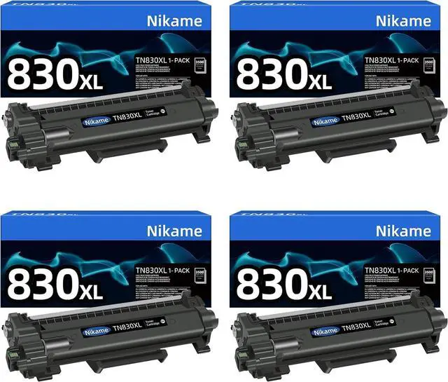 Main image of Compatible TN830XL Toner Cartridge for Brother TN830XL TN830 (Black, 4-Pack) 3500 Pages Works with Brother HL-L2460DW DCP-L2640DW HL-L2480DW MFC-L2820DW HL-L2405W HL-L2400D MFC-L2900DW