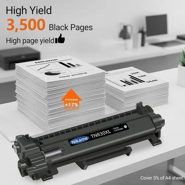 Alt view image 2 of 7 - Compatible TN830XL Toner Cartridge for Brother TN830XL TN830 (Black, 4-Pack) 3500 Pages Works with Brother HL-L2460DW DCP-L2640DW HL-L2480DW MFC-L2820DW HL-L2405W HL-L2400D MFC-L2900DW