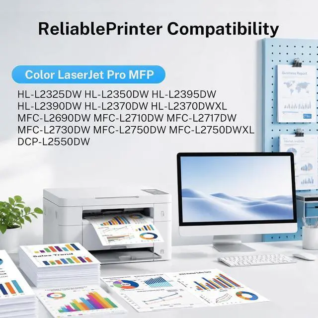 Alt view image 2 of 7 - TN760 Toner Cartridge Replacement for Brother, High Yield Compatible Black Toner for HL-L2395DW, MFC-L2750DW, MFC-L2710DW, DCP-L2550DW, MFC-L2690DW, MFC-L2717DW Printers, 4 Pack