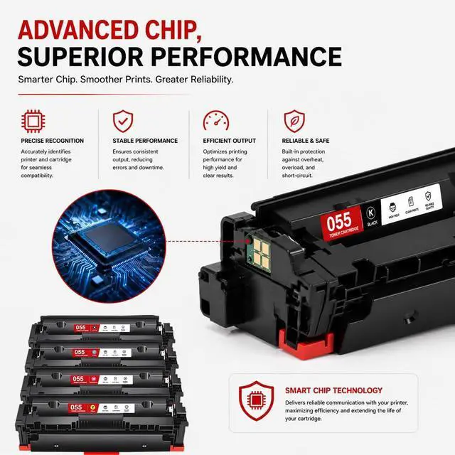 Alt view image 5 of 7 - 055 055H Toner Cartridge Set High-Yield MF743cdw (4Pack BK/C/M/Y)