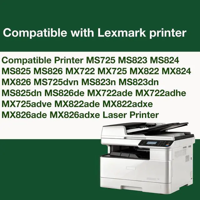 Alt view image 2 of 5 - 58D1U00 Black Toner Cartridge Extra High Yield Replacement for Lexmark 58D1U00 Toner Compatible for Lexmark MS725 MS823 MS824 MS825 MS826 MX722 MX725 MX822 MX824 MX826 Printers 55000 Pages
