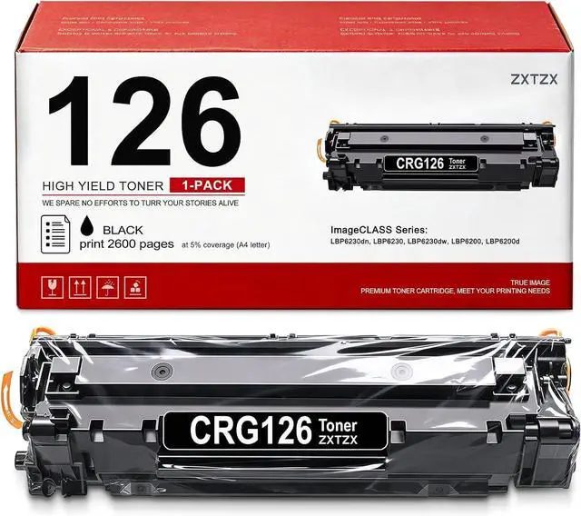 Main image of High-Yield 126 Black Toner Cartridge (1-Pack) - Compatible CRG126 Toner Replacement for Canon 126 Toner Cartridge for ImageClass LBP6230dn LBP6230 LBP6230dw LBP6200 LBP6200d Printer