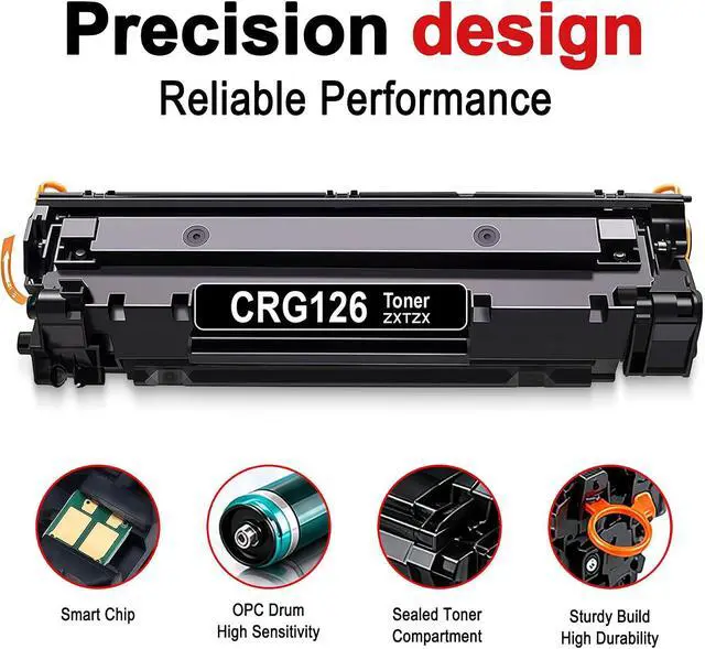 Alt view image 4 of 7 - High-Yield 126 Black Toner Cartridge (1-Pack) - Compatible CRG126 Toner Replacement for Canon 126 Toner Cartridge for ImageClass LBP6230dn LBP6230 LBP6230dw LBP6200 LBP6200d Printer