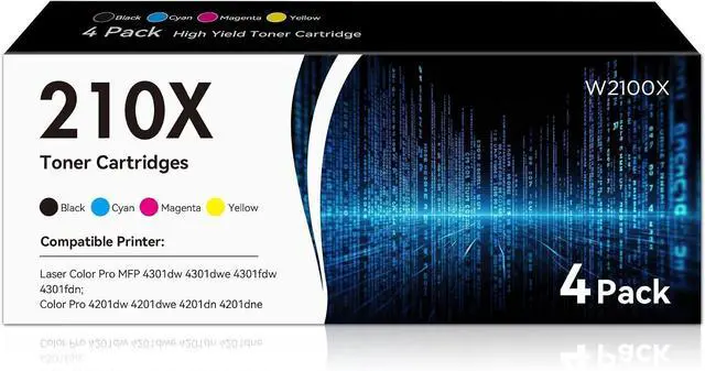 Main image of 210X Toner Cartridges 4 Pack High Yield Replacement for HP 210X 210A Toner