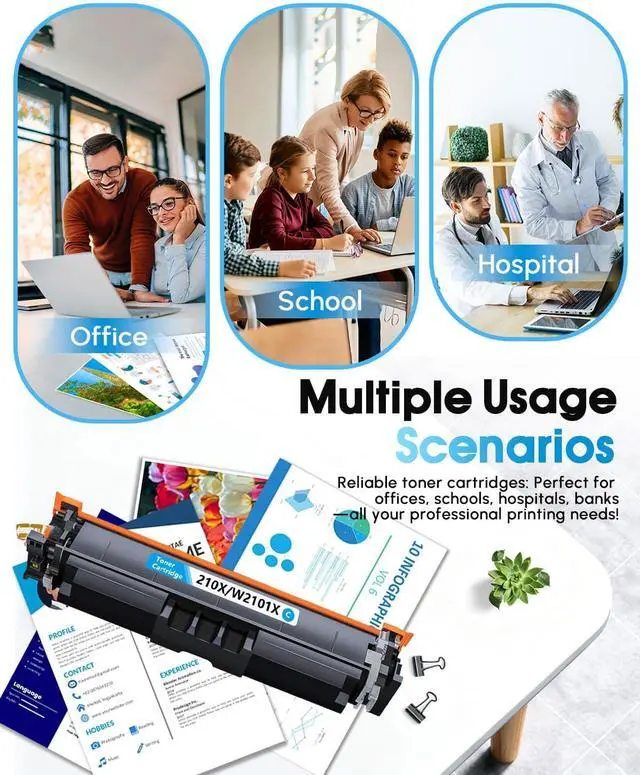 Alt view image 7 of 7 - 210X Toner Cartridges 4 Pack High Yield Replacement for HP 210X 210A Toner
