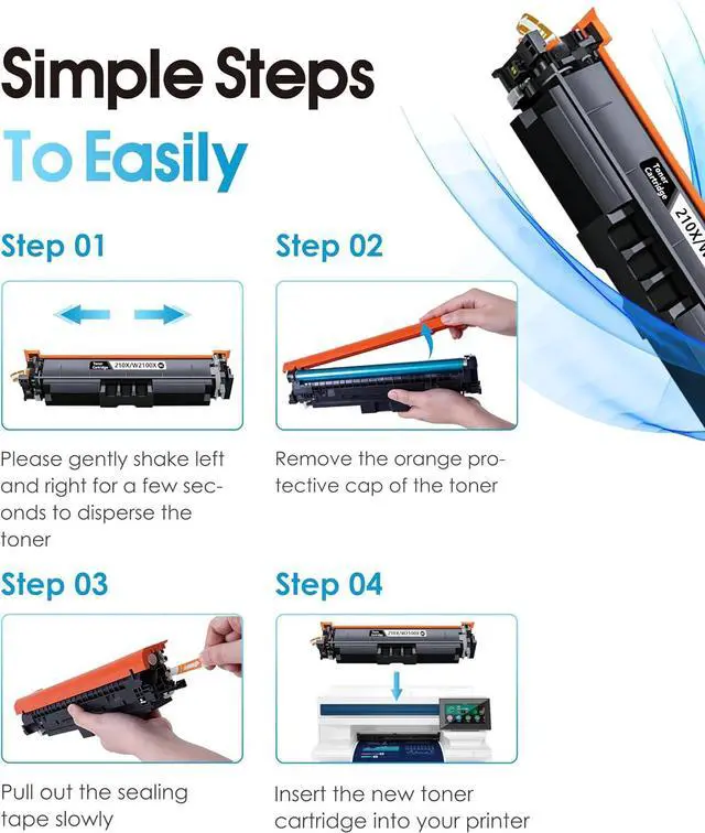 Alt view image 4 of 7 - 210X Toner Cartridges 4 Pack High Yield Replacement for HP 210X 210A Toner