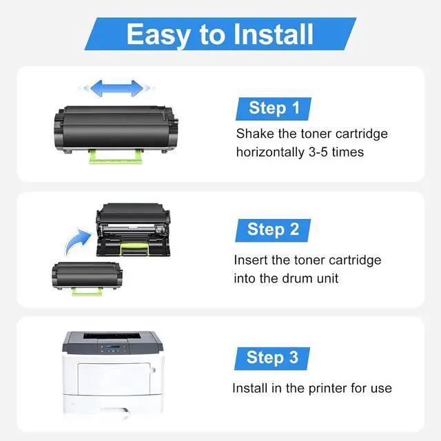 Alt view image 6 of 7 - 2-Pack Compatible 50F1H00 501H Black Toner High Yield