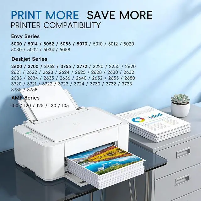 Alt view image 2 of 7 - 65XL 65 Ink Cartridge Combo Pack Compatible for Hp 65XL Ink Cartridges Latest Upgrade Work with HP Envy 5055 Deskjet 3700 3755 3752 3772 2600 Envy 5052 5000 (2 Black 1 Tri-Color)