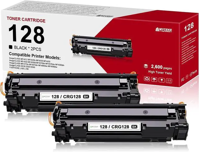 Main image of 2 Pack Compatible 128 Black Toner Cartridge : CRG128 Toner Replacement for Canon ImageCLASS D530 D550 MF4770N MF4890DW MF4880DW LBP6230DW MF4450 MF4570DN Faxphone L100 L190 Printer, 2,600 Pages Each