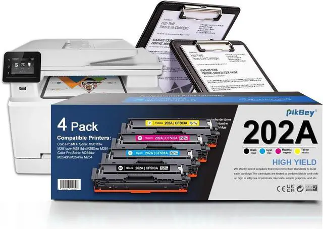 Main image of 202A Toner Cartridges High Yield Replacement for HP 202A Ink CF500A Compaitble for Color Laser Pro MFP M280nw M281fdn M281fdw M281cdw M254nw M254dw M254dn Printer 4-Pack(BK/C/Y/M)