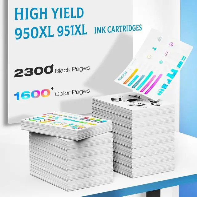 Alt view image 3 of 7 - 950XL 951XL Ink Cartridges OfficeJet Pro 8600 8610 8620 Ink Compatible for HP 950 951 XL Ink Cartridge Combo Pack HP950XL HP951XL Printer Ink for OfficeJet Pro 8100 8630 8660 8640 8615 276DW 251DW-4P