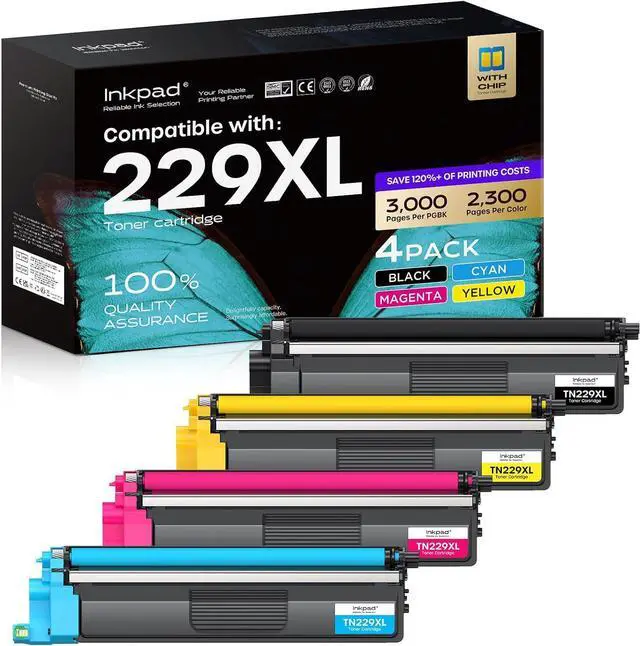Main image of iNKPAD TN229XL TN229 Toner Cartridge 4 Pack Replacement for Brother