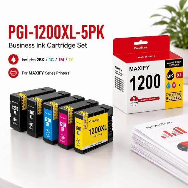 Alt view image 2 of 7 - PGI-1200XL Ink Cartridges Replacement for Canon Maxify 1200 XL Ink