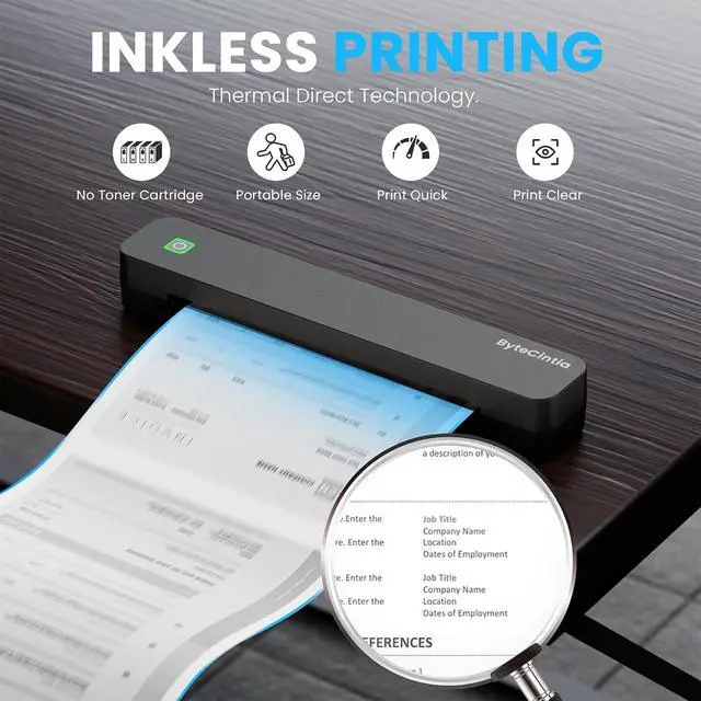Alt view image 4 of 7 - C80 Portable Printers Wireless for Travel, Inkless Thermal Bluetooth Mobile Printer, Compatible with iPhone & Laptop, Supports 8.5" x 11" US Letter A4, for Home Office, Car, Tattoo Stencil