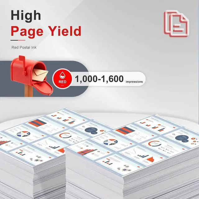 Alt view image 3 of 6 - 2 Pack SL-870-1 XXL Red Ink Cartridge : Compatible SL 870 1 Fluorescent Red