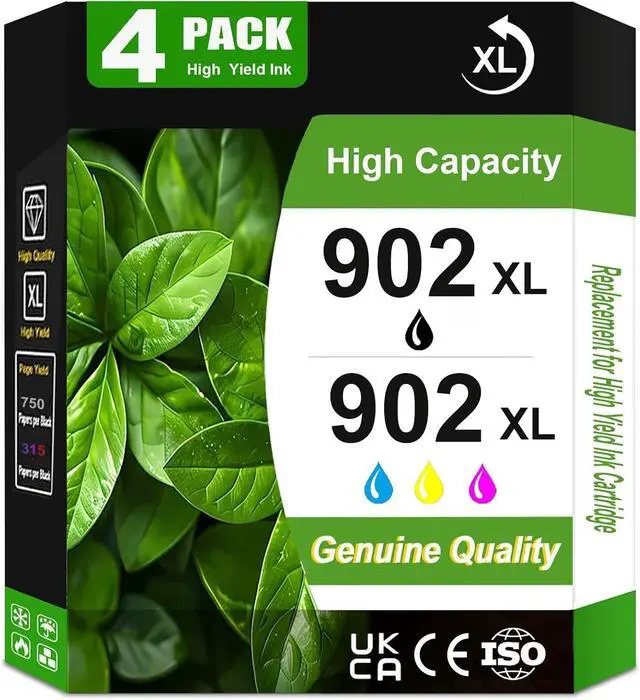 Main image of 902XL 902 Ink Cartridge Use for Officejet Pro 6978 6968 6960 6970 Officejet 6951 6954 6956 6958 Printers (4-Pack)