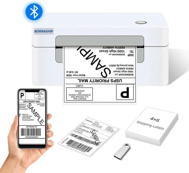 Main image of 4x6 Thermal Shipping Label Bluetooth Printer for Business, Gray