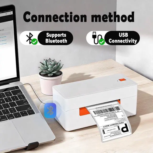 Alt view image 3 of 7 - 4x6 Thermal Shipping Label Printer, Bluetooth Label Maker for Amazon, Shopify Shipping Labels, Compatible with iOS Android Windows Mac, Direct Thermal Printer for Mailing Packages, White