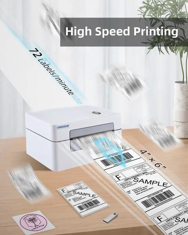 Alt view image 7 of 7 - 4x6 Thermal Shipping Label Bluetooth Printer for Business, Gray