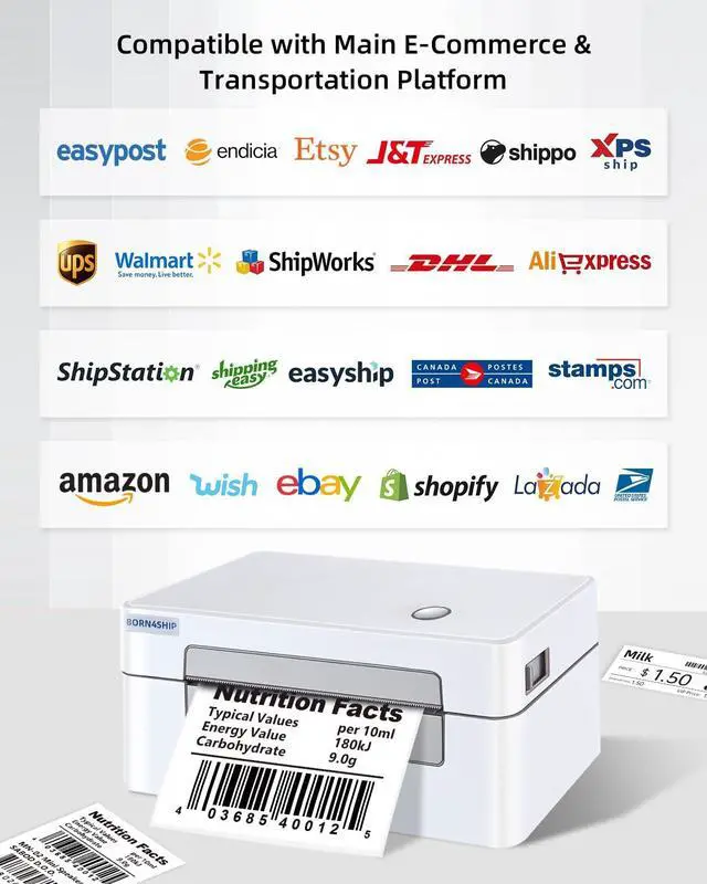 Alt view image 6 of 7 - 4x6 Thermal Shipping Label Bluetooth Printer for Business, Gray