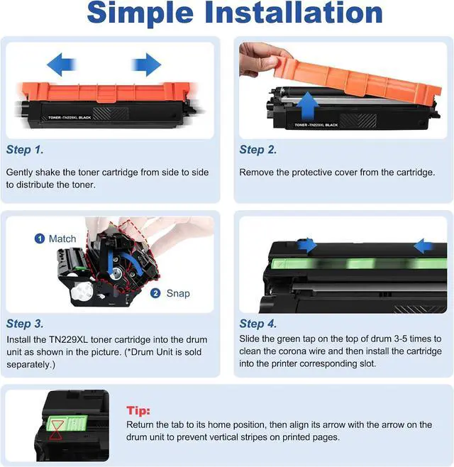Alt view image 5 of 7 - TN229XL 229XL TN229 Toner Cartridge 4 Pack HL-L3220CDW HL-L3280CDW TN2294PK
