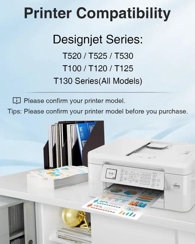 Alt view image 2 of 7 - 8-Pack 711XL Ink Cartridges High Yield Compatible for HP 711 Ink Cartridges Bundle Work for HP Designjet T120 T100 T520 T125 T130 T525 T530 Printer (2 Black, 2 Cyan, 2 Magenta, 2 Yellow)