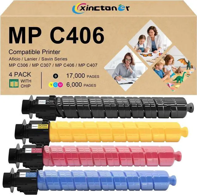 Main image of MP C306 C406 C307 C407 Toner Cartridge High Yield 4 Pack