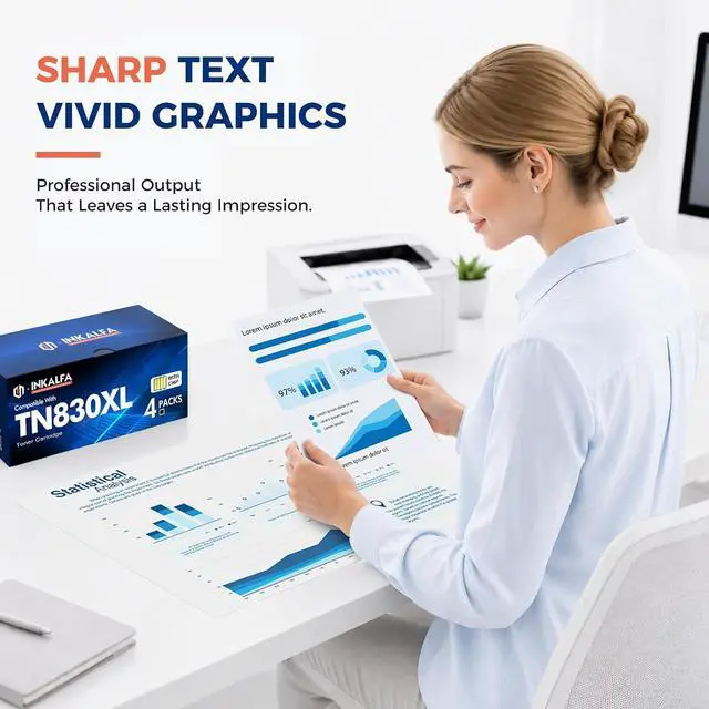 Alt view image 3 of 7 - TN830XL TN830 Toner for Brother Printer HL-L2460DW DCP-L2640DW MFC-L2820DW