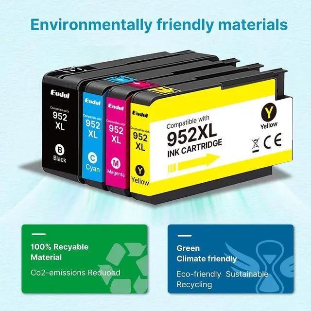 Alt view image 4 of 7 - 952XL Ink Cartridges Combo Pack Replacement for HP 952 XL Ink Cartridges for HP Printers HP952XL/952XL Work for Officejet Pro 8710 7740 8720 8715 8210 Printers, Black Color 4 Pack