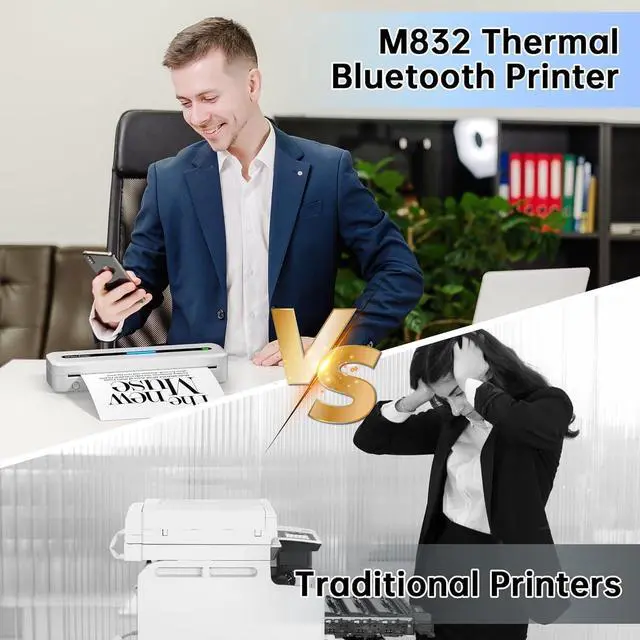 Alt view image 5 of 5 - Portable Thermal Printer for Travel, Wireless Thermal Printers