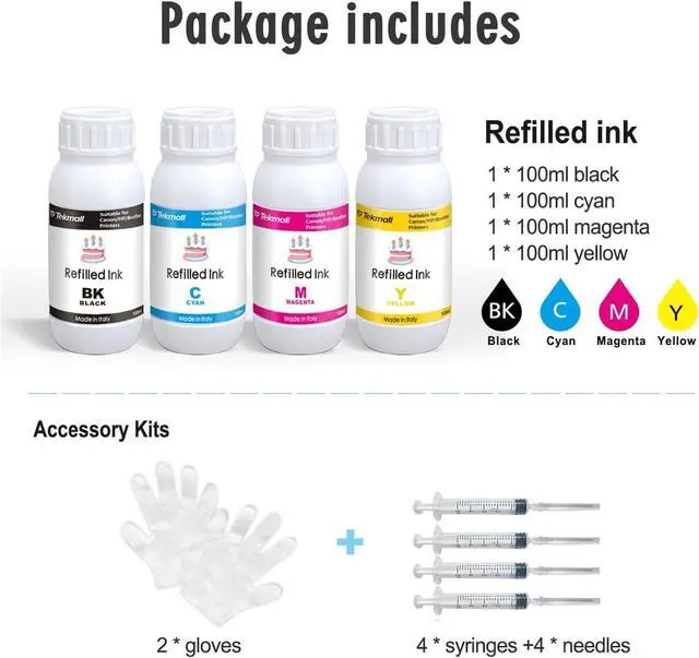 Alt view image 3 of 7 - Refill Ink Kit 4 x 100ML for 280XL 281XL 270XL 271XL 250XL 251XL