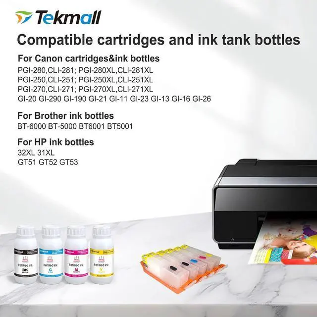 Alt view image 5 of 7 - Refill Ink Kit 4 x 100ML for 280XL 281XL 270XL 271XL 250XL 251XL