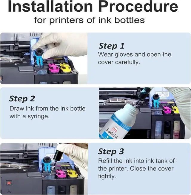 Alt view image 7 of 7 - Refill Ink Kit 4 x 100ML for 280XL 281XL 270XL 271XL 250XL 251XL