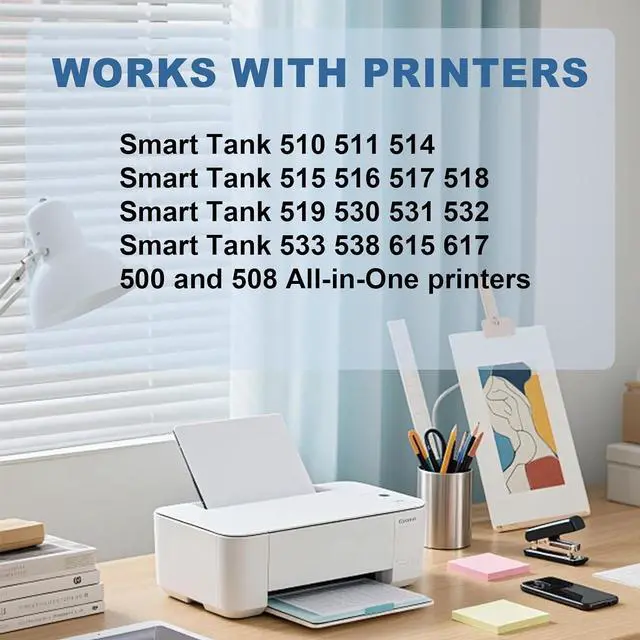 Alt view image 2 of 6 - Smart Tank Plus 651 Printhead X4E75A M0H50A Print Head Use for Smart Tank 500 510 530 610 Series Smart Tank Plus 550 570 650 Series (1 Black 1 Tri-Color)