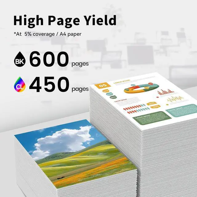 Alt view image 3 of 7 - 68XL Ink Cartridge Replacement for HP 68 Ink Cartridges Black/Color Combo Pack 68e Ink for HP Envy 6110e 6120e 6122e 6130e 6132e 6133e 6520e 6530e 6531e 6532e 6552e 6555e 6558e Printer (2-Pack)