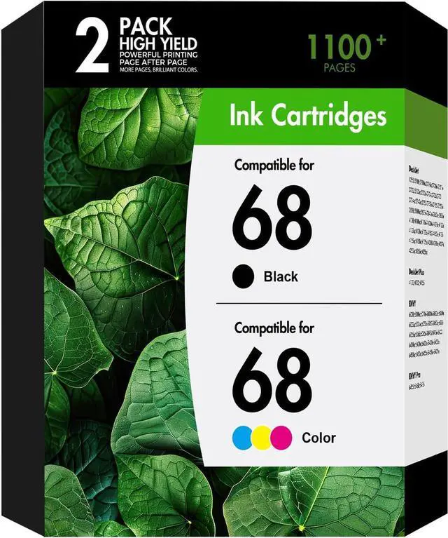 Main image of 68 68XL Ink Cartridges Black/Color Combo Pack for HP Envy 6155e 6555e Ink