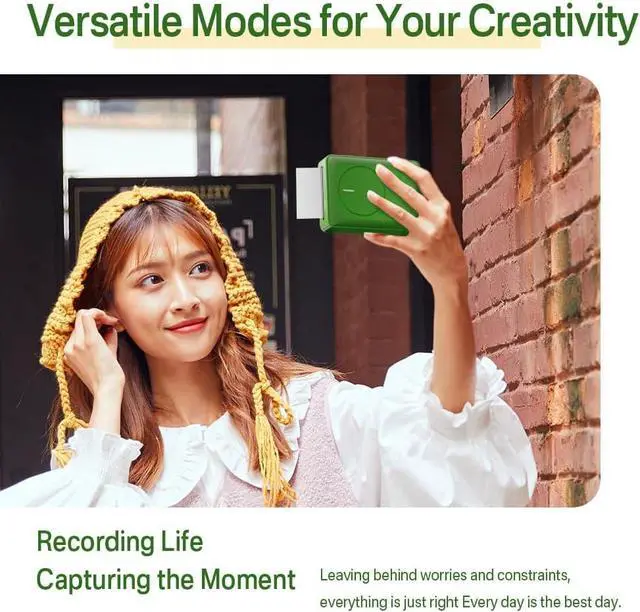 Alt view image 6 of 7 - Bisofice Z5 Portable Photo Printer Instant Camera 271 Dpi Resolution 5 Filters LED Flash Light 5000K-6000K Color Temperature Pop-up Viewfinder with 10 Sheets Photo Paper (Green)