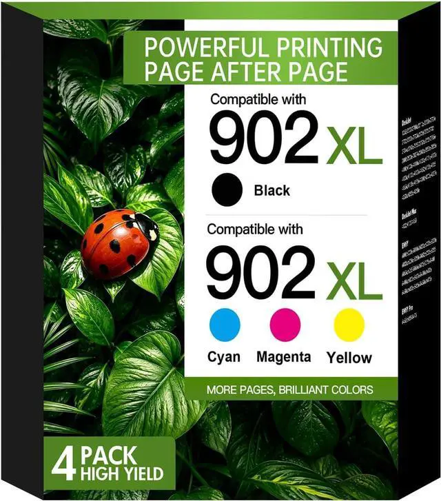 Main image of 902XL 902 Ink Cartridges for HP Printers 6978 6968 Ink Cartridges 4-Pack