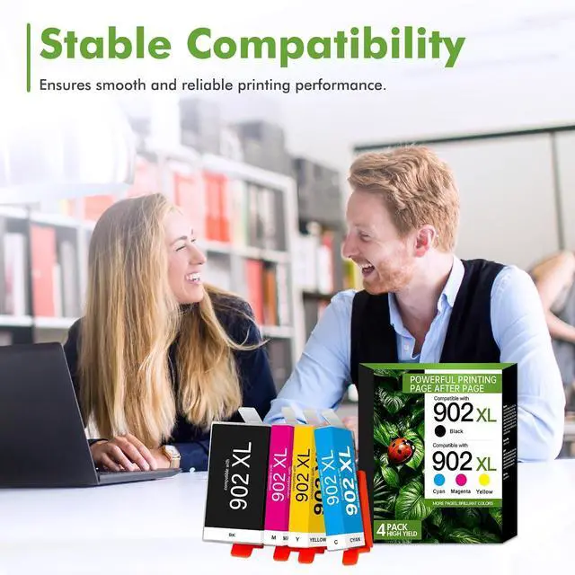 Alt view image 5 of 6 - 902XL 902 Ink Cartridges for HP Printers 6978 6968 Ink Cartridges 4-Pack