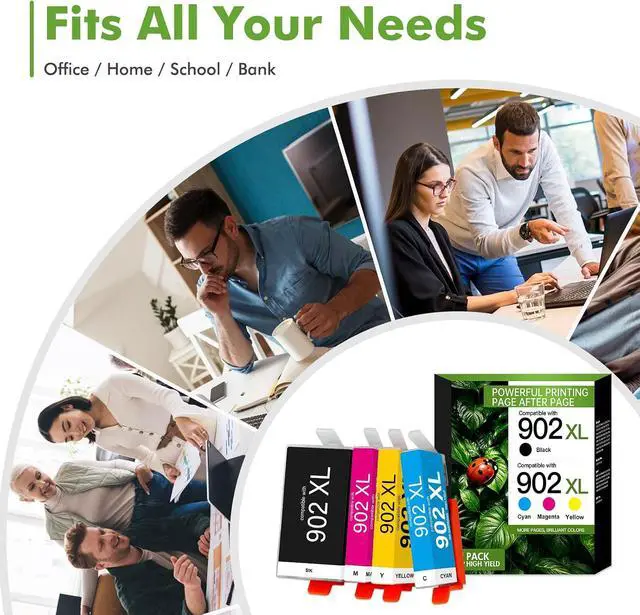 Alt view image 6 of 6 - 902XL 902 Ink Cartridges for HP Printers 6978 6968 Ink Cartridges 4-Pack