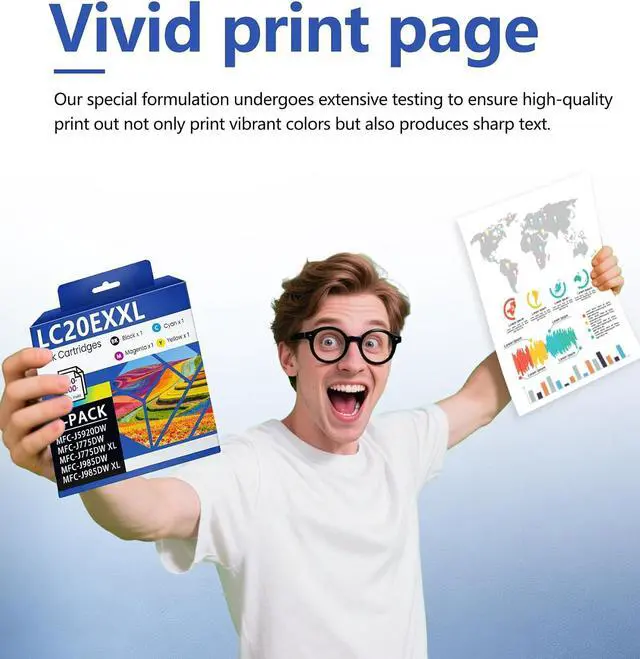Alt view image 5 of 7 - LC20EXXL LC20E Ink Cartridges Set 4-Pack with Super High Yield