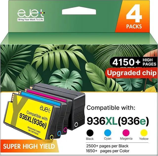 Main image of ejet 936XL High Yield Replacement for HP 936 Ink Cartridges 4 Pack