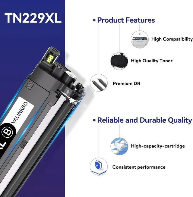 Alt view image 5 of 7 - Compatible TN229XL Black Toner Cartridge Replacement for Brother TN229 TN229XL Toner Compatible with Brother HL-L3220CDW MFC-L3780CDW HL-L3280CDW MFC-L3720CDW HL-L3300CDW,High Yield 2 Black