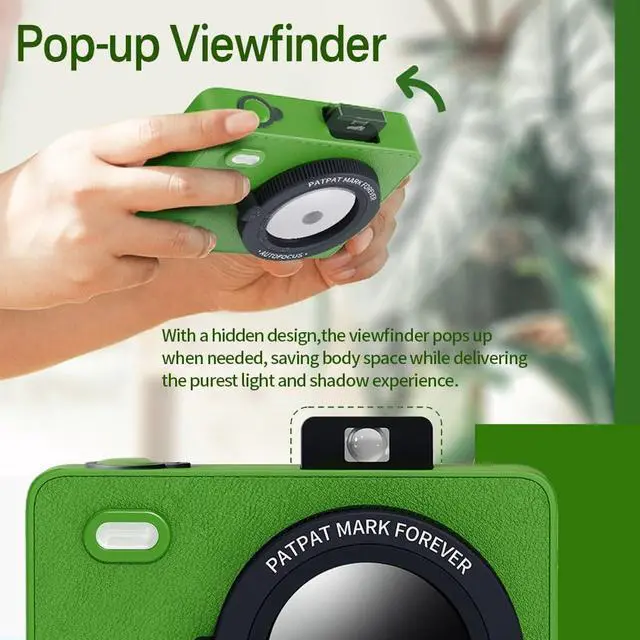 Alt view image 3 of 7 - Bisofice Z5 Portable Photo Printer Instant Camera 271 Dpi Resolution 5 Filters LED Flash Light 5000K-6000K Color Temperature Pop-up Viewfinder with 10 Sheets Photo Paper (Green)